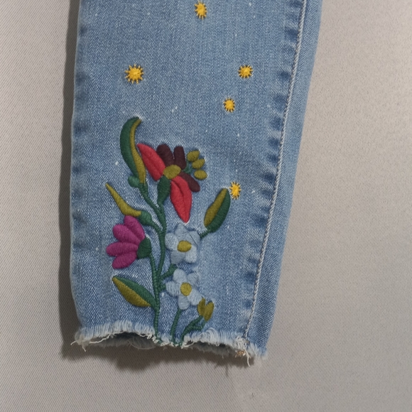 Anna WomensBlue Embroidered Women's Jeans Size 12 Waist36 Hip40 Long35 High Rise - Picture 4 of 7